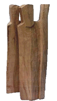 Bon pasteur et son ombre merisier 30cm ;  sculptures et statues Andr Harl art sacr Amiens Baie de Somme Oise Picardie sculpture statue